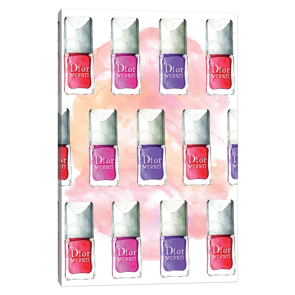 Dior-Nail-Polish-Black-Framed-Canvas-Stretched-Wrapped-Canvas-Print-Wall-Art-Decor-1 Stretched Wrapped Canvas Print