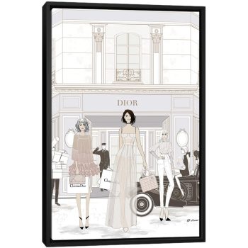 Dior Store Front - Black Framed Canvas