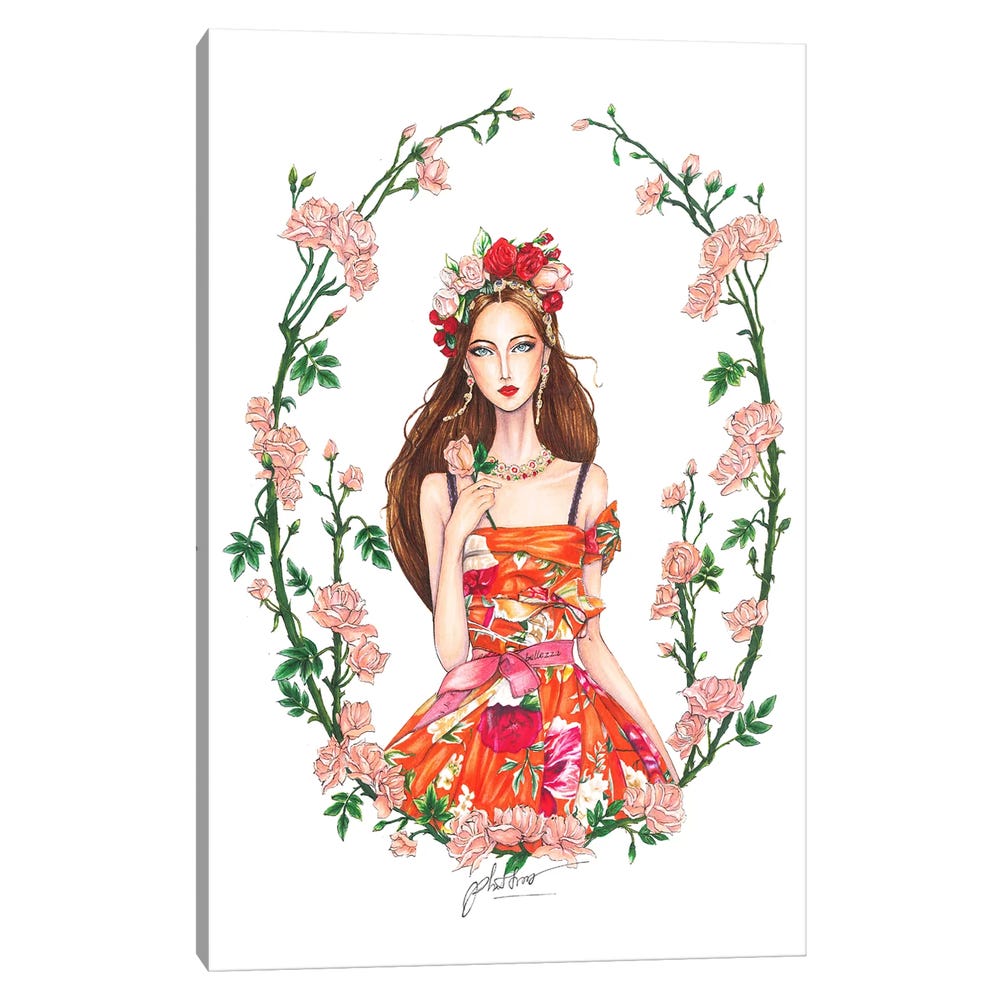Dolce-Gabbana-Spring-Summer-2018A-Black-Framed-Canvas-Stretched-Wrapped-Canvas-Print-Wall-Art-Decor-1 Stretched Wrapped Canvas Print