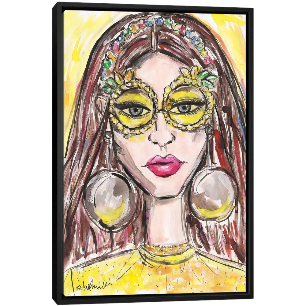 Dolce-Gabbana-Sunglasses-Black-Framed-Canvas-Stretched-Wrapped-Canvas-Print-Wall-Art-Decor Dolce & Gabbana Sunglasses - Black Framed Canvas