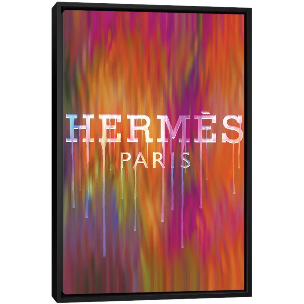Fashion-Drips-Hermes-Masquerade-Black-Framed-Canvas-Stretched-Wrapped-Canvas-Print-Wall-Art-Decor Fashion Drips Hermes Masquerade - Black Framed Canvas