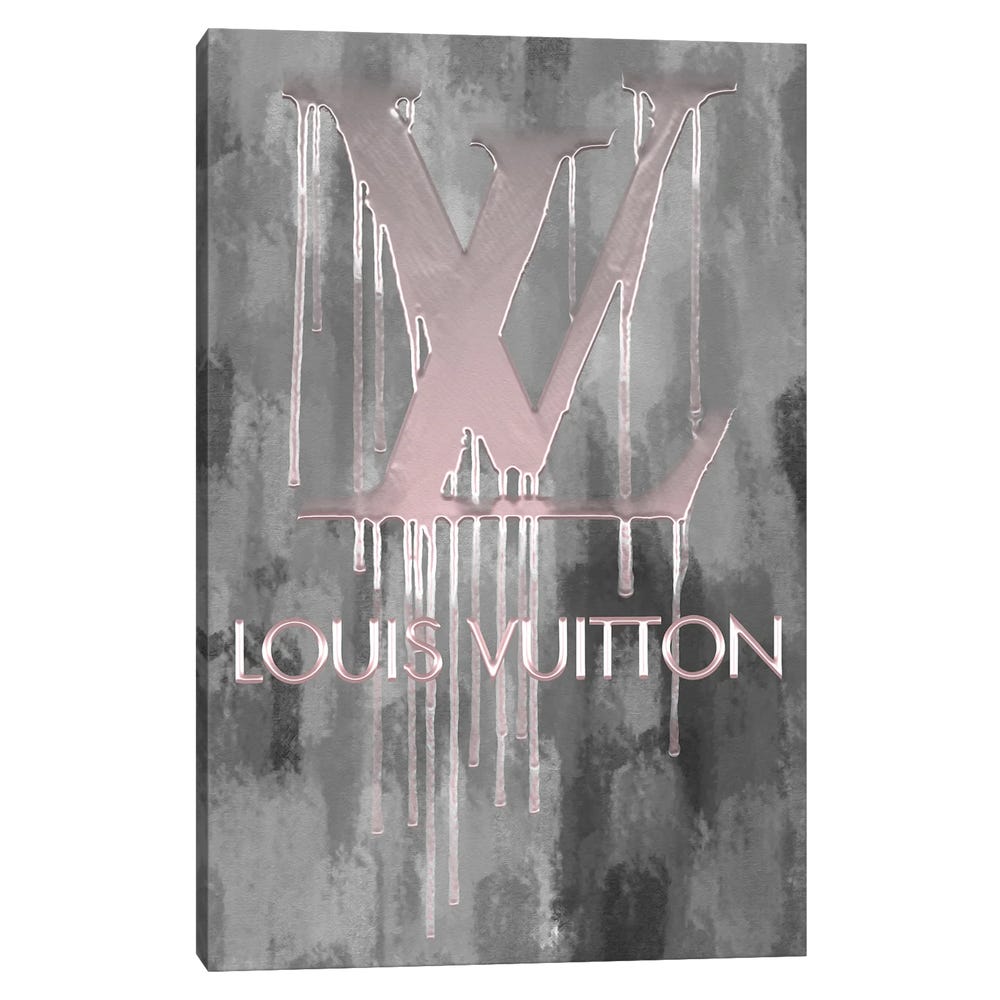 Fashion-Drips_LV-Sweetly-Pink-Black-Framed-Canvas-Stretched-Wrapped-Canvas-Print-Wall-Art-Decor-1 Stretched Wrapped Canvas Print