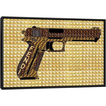 Fendi Gun - Black Framed Canvas