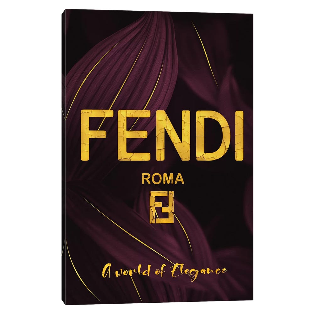Fendi-Roma-A-World-Of-Elegance-Black-Framed-Canvas-Stretched-Wrapped-Canvas-Print-Wall-Art-Decor-1 Stretched Wrapped Canvas Print