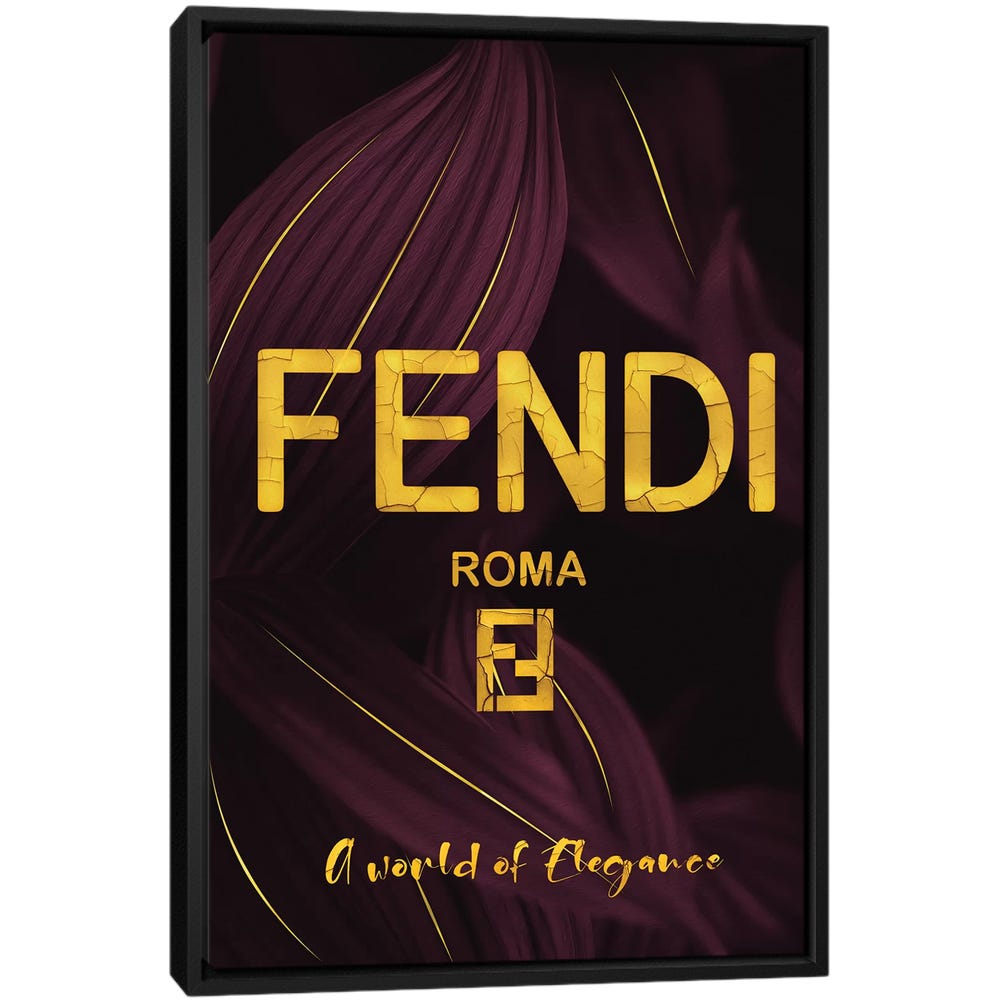 Fendi-Roma-A-World-Of-Elegance-Black-Framed-Canvas-Stretched-Wrapped-Canvas-Print-Wall-Art-Decor Fendi Roma A World Of Elegance - Black Framed Canvas