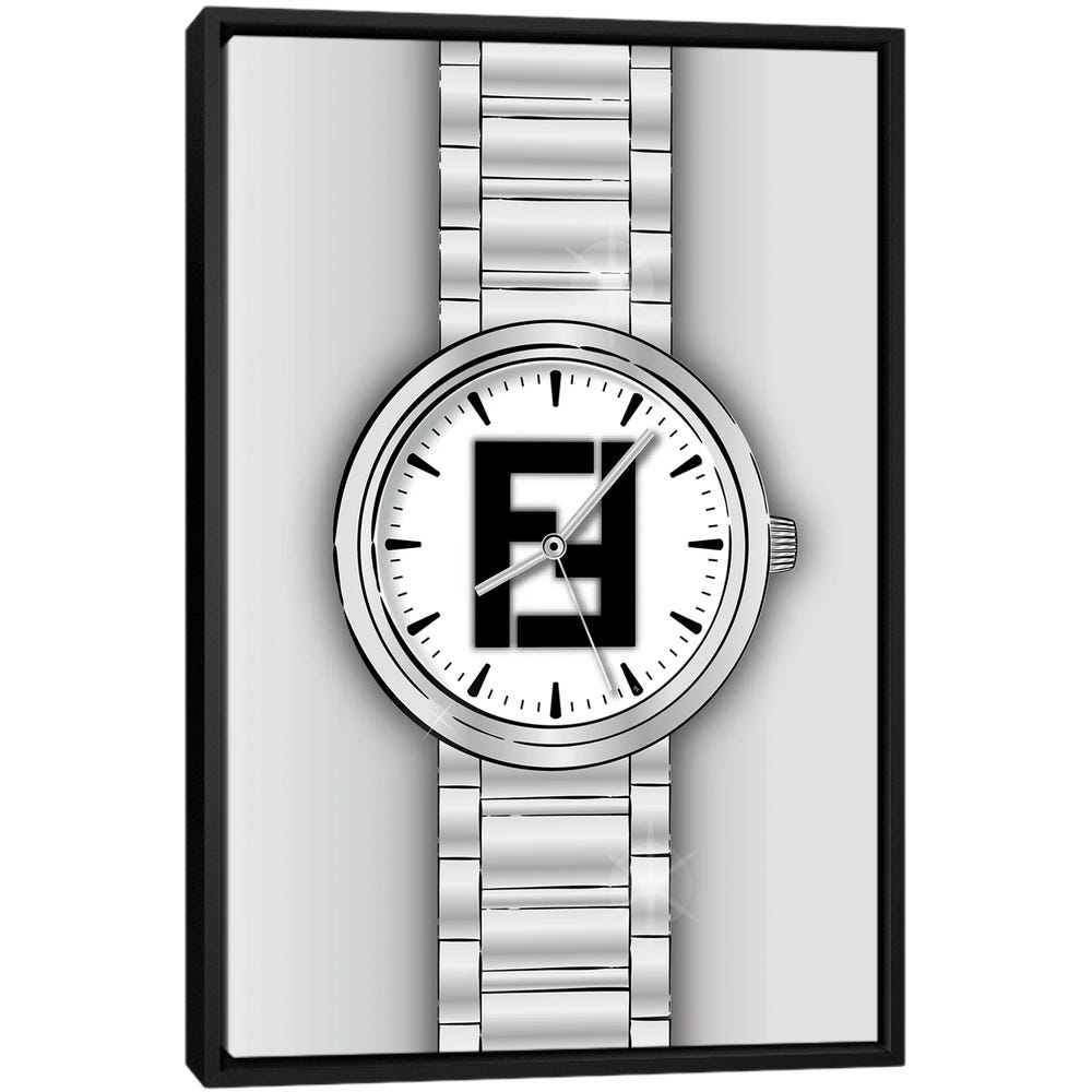 Fendi-Watch-Black-Framed-Canvas-Stretched-Wrapped-Canvas-Print-Wall-Art-Decor Fendi Watch - Black Framed Canvas