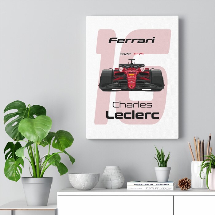 Ferrari-Formula-1-2022-Charles-Leclerc-16-Racing-Car-F1-75-Canvas-Art-Print-Gift-for-F1-Fan-Formula-One-White-3
