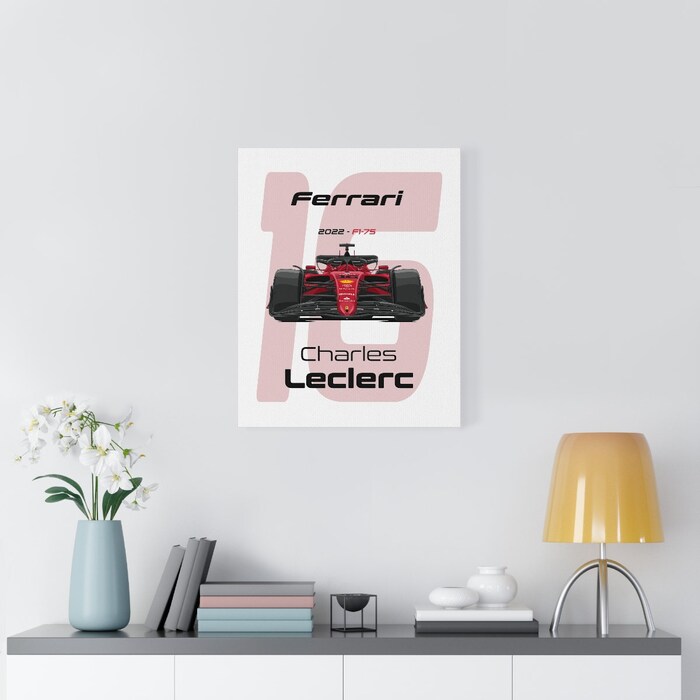 Ferrari-Formula-1-2022-Charles-Leclerc-16-Racing-Car-F1-75-Canvas-Art-Print-Gift-for-F1-Fan-Formula-One-White-4