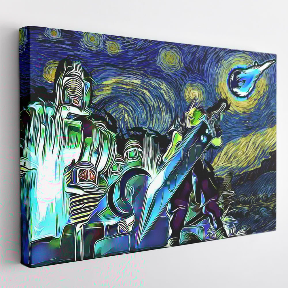 Final-Fantasy-7-Starry-Night-Midgar-Canvas-Poster-Print-Wall-Art-Decor-1