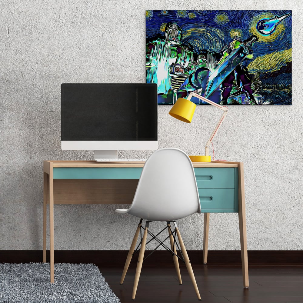 Final-Fantasy-7-Starry-Night-Midgar-Canvas-Poster-Print-Wall-Art-Decor-5