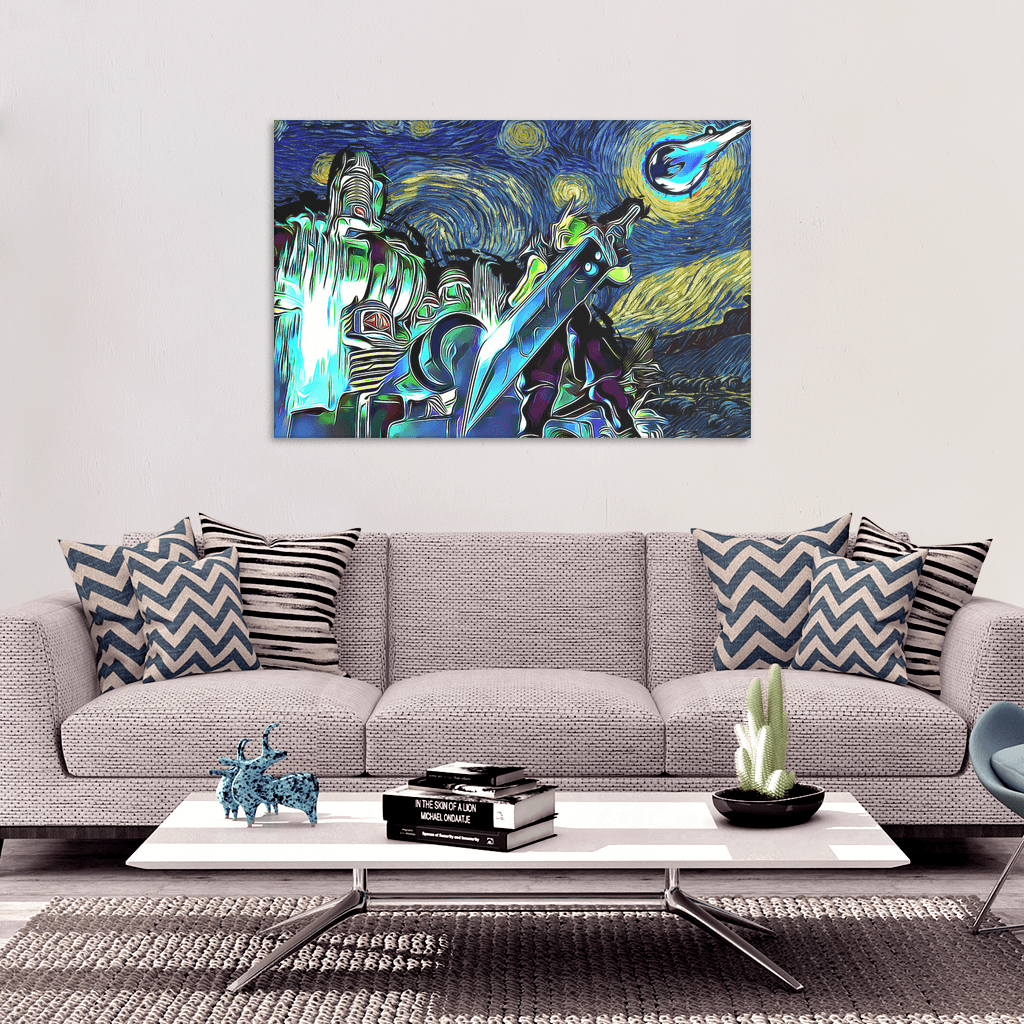 Final-Fantasy-7-Starry-Night-Midgar-Canvas-Poster-Print-Wall-Art-Decor-6