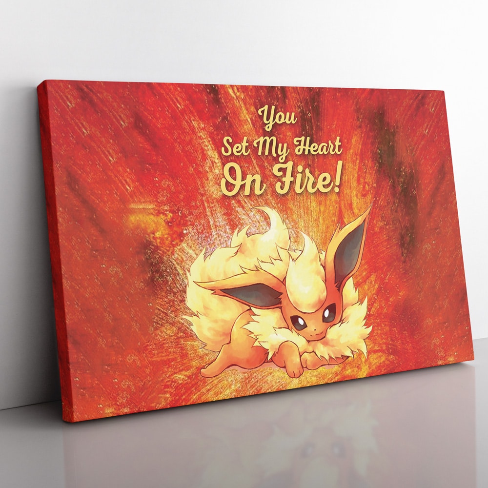Flareon-on-Fire-Pokemon-Canvas-Poster-Print-Wall-Art-Decor Flareon on Fire Pokemon Canvas Poster Print Wall Art Decor