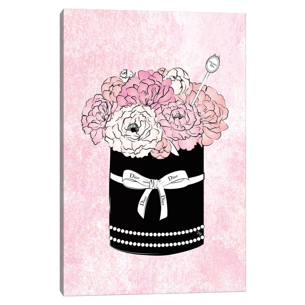 Flower-Box-Dior-Black-Framed-Canvas-Stretched-Wrapped-Canvas-Print-Wall-Art-Decor-1 Stretched Wrapped Canvas Print
