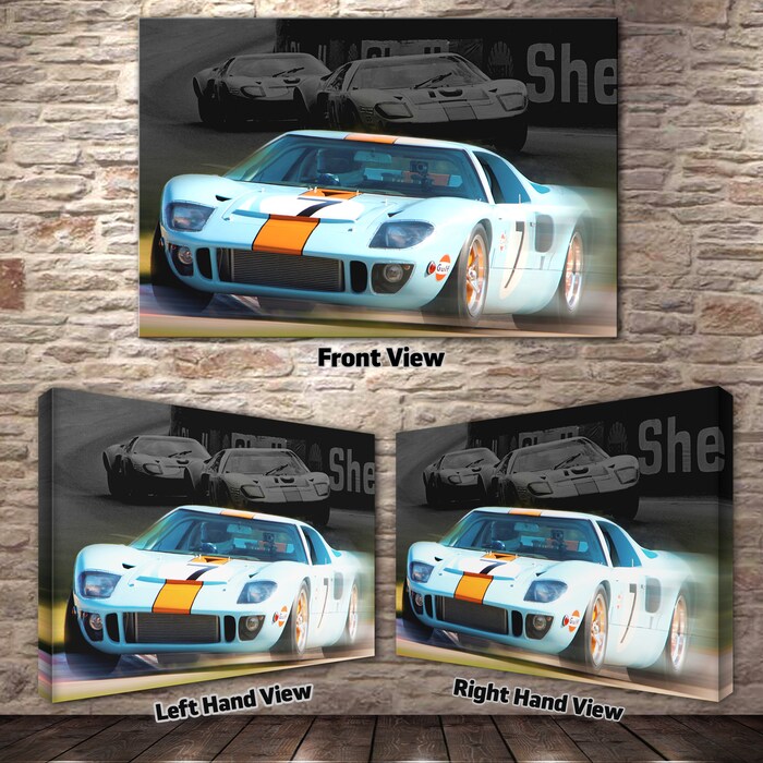 Ford-Gt40-7-1969-Gulf-Le-Mans-Canvas-Print-Box-Framed-Stretched-Canvas-Poster-Print-1