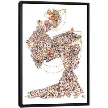 Fruity Fendi Pattern - Black Framed Canvas