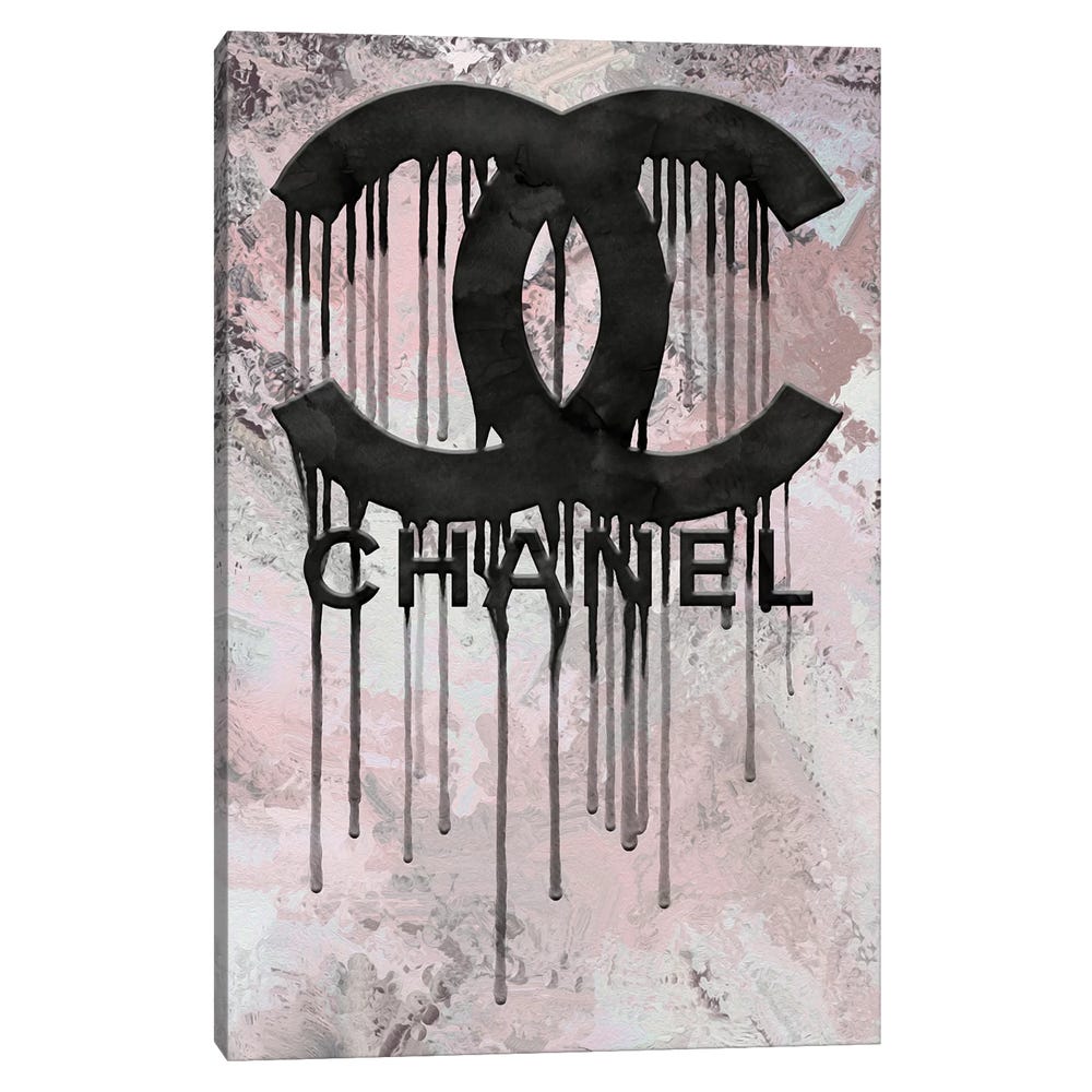 Grunged-And-Dripping-CC-Black-Framed-Canvas-Stretched-Wrapped-Canvas-Print-Wall-Art-Decor-1 Stretched Wrapped Canvas Print