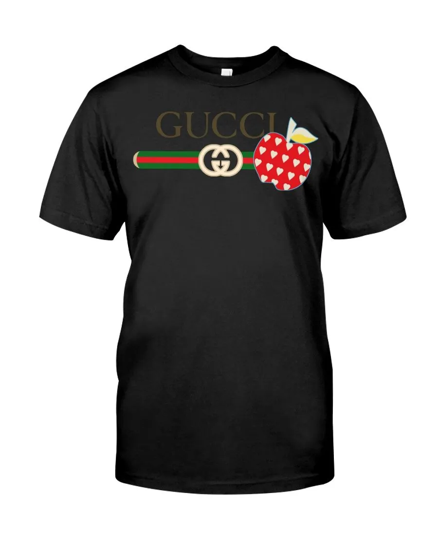 Gucci-Apple-Black-Luxury-Brand-Unisex-T-Shirt-Kid-T-Shirt-LTS034 Gucci Apple Black Luxury Brand Unisex T-Shirt Kid T-Shirt LTS034