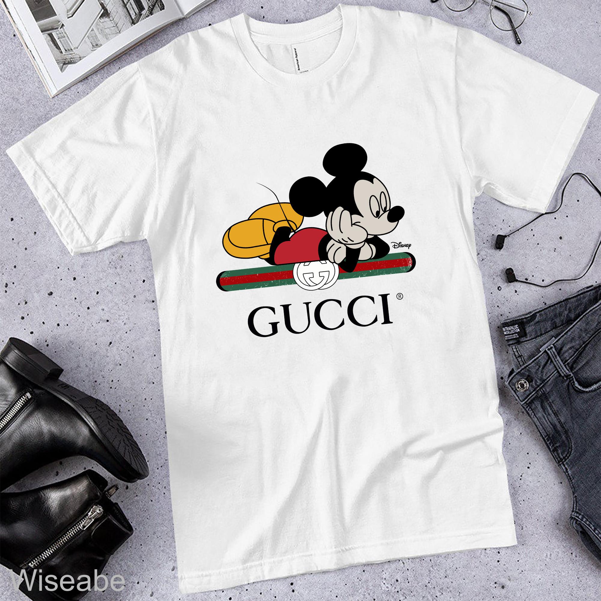 Gucci-Mickey-Mouse-Unisex-T-Shirt-Gucci-Shirt-WTS457 Gucci Mickey Mouse Unisex T-Shirt Gucci Shirt WTS457