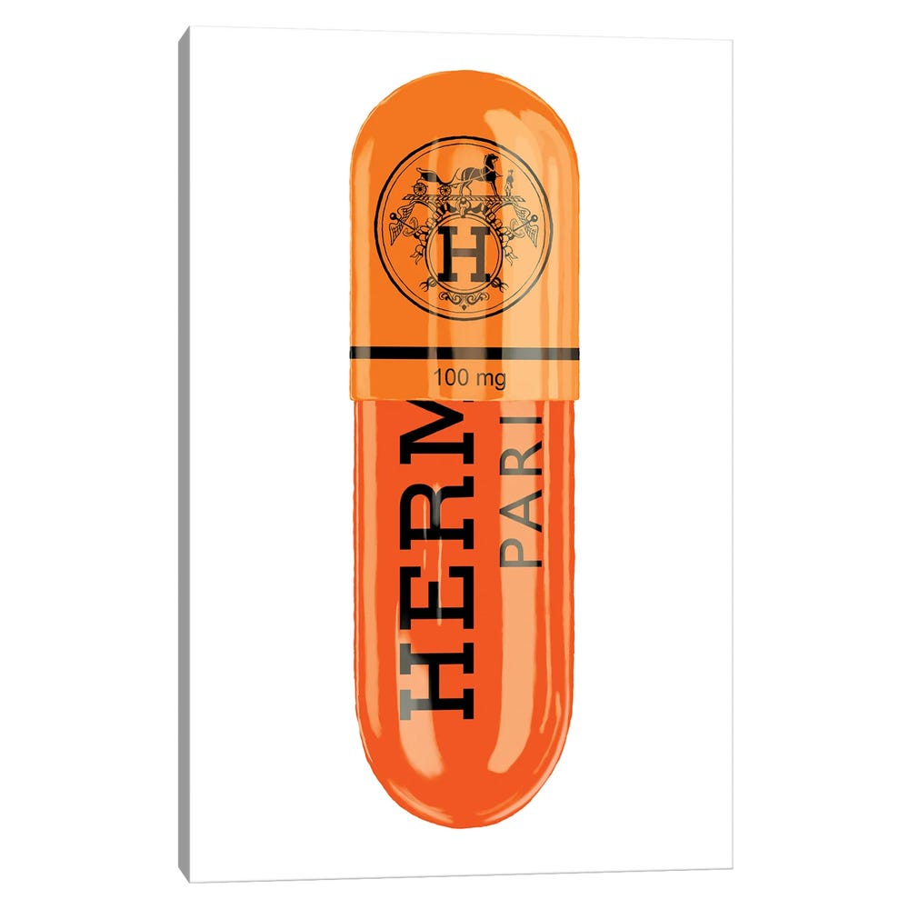 Hermes-100MG-Black-Framed-Canvas-Stretched-Wrapped-Canvas-Print-Wall-Art-Decor-1 Stretched Wrapped Canvas Print