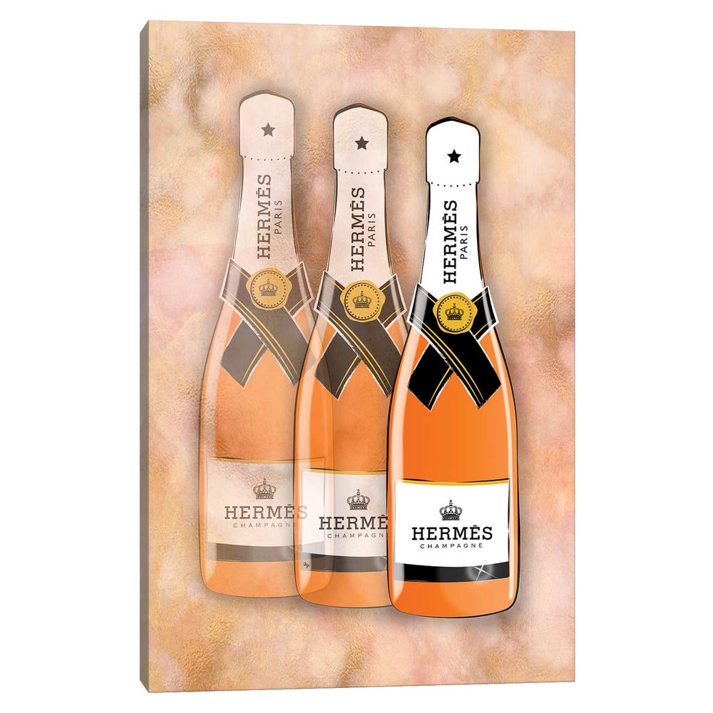 Hermes-Bottles-Black-Framed-Canvas-Stretched-Wrapped-Canvas-Print-Wall-Art-Decor-1 Stretched Wrapped Canvas Print