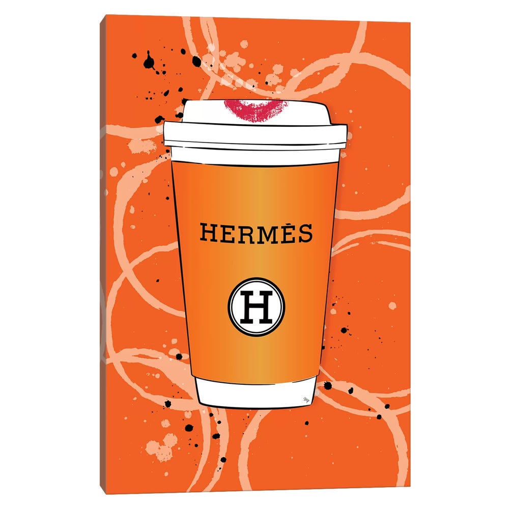 Hermes-Coffee-Black-Framed-Canvas-Stretched-Wrapped-Canvas-Print-Wall-Art-Decor-1 Stretched Wrapped Canvas Print