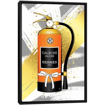 Hermes Fire - Black Framed Canvas