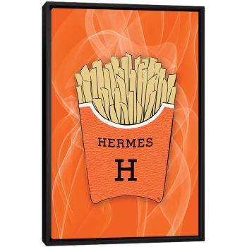 Hermes Fries - Black Framed Canvas