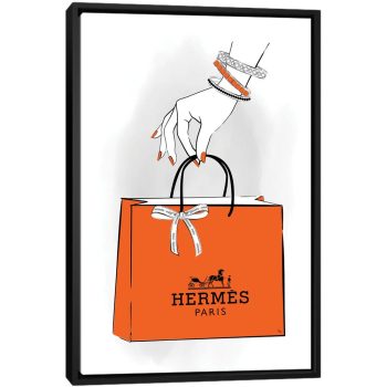 Hermes Hand - Black Framed Canvas
