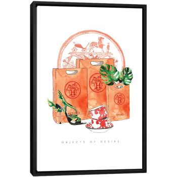 Hermes Objects Of Desire - Black Framed Canvas