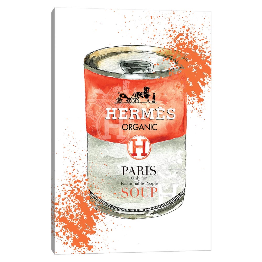 Hermes-Soup-Black-Framed-Canvas-Stretched-Wrapped-Canvas-Print-Wall-Art-Decor-1 Stretched Wrapped Canvas Print