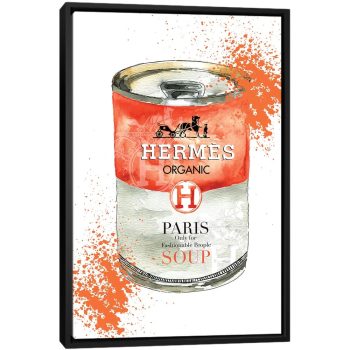 Hermes Soup - Black Framed Canvas