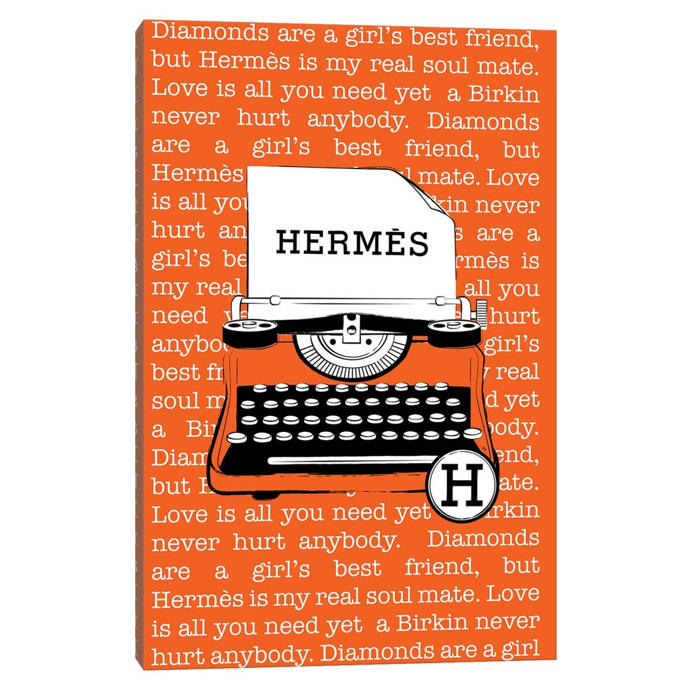 Hermes-Typewriter-Black-Framed-Canvas-Stretched-Wrapped-Canvas-Print-Wall-Art-Decor-1 Stretched Wrapped Canvas Print