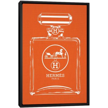 Hermes White - Black Framed Canvas