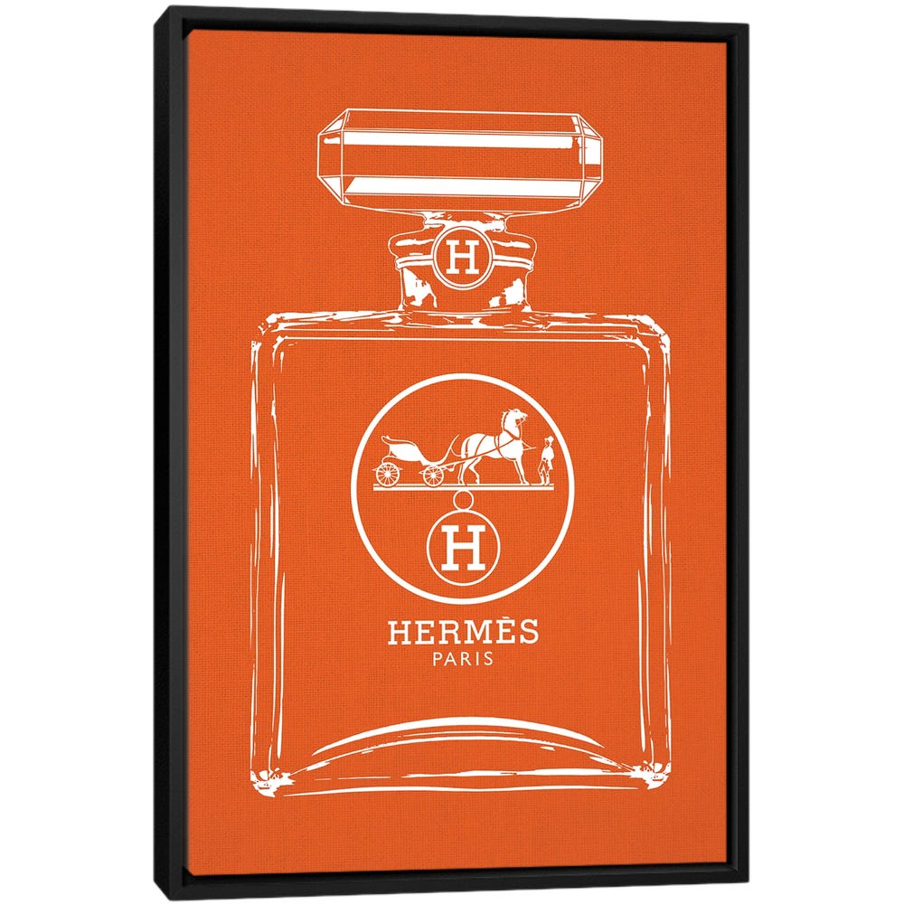 Hermes-White-Black-Framed-Canvas-Stretched-Wrapped-Canvas-Print-Wall-Art-Decor Hermes White - Black Framed Canvas