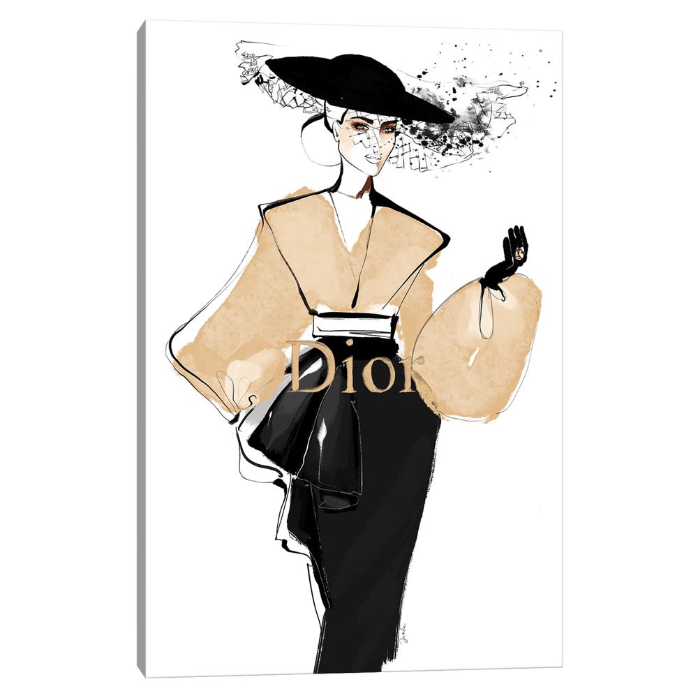 Iconic-Dior-Black-Framed-Canvas-Stretched-Wrapped-Canvas-Print-Wall-Art-Decor-1 Stretched Wrapped Canvas Print