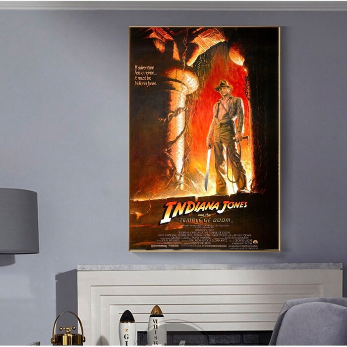 Indiana-Jones-And-The-Temple-Of-Doom-1984-Vintage-Movie-Poster-Film-Print-Canvas-Wall-Art-Decor-2