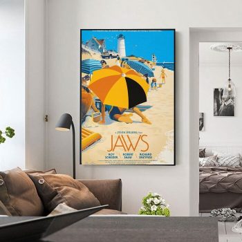 Jaws (1975) Movie Film Poster Print Canvas Wall Art Decor
