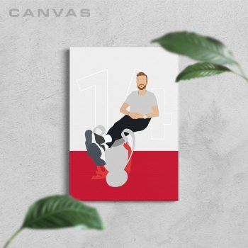 Jordan Henderson with trophy Liverpool Football Canvas Poster Print Wall Art Decor