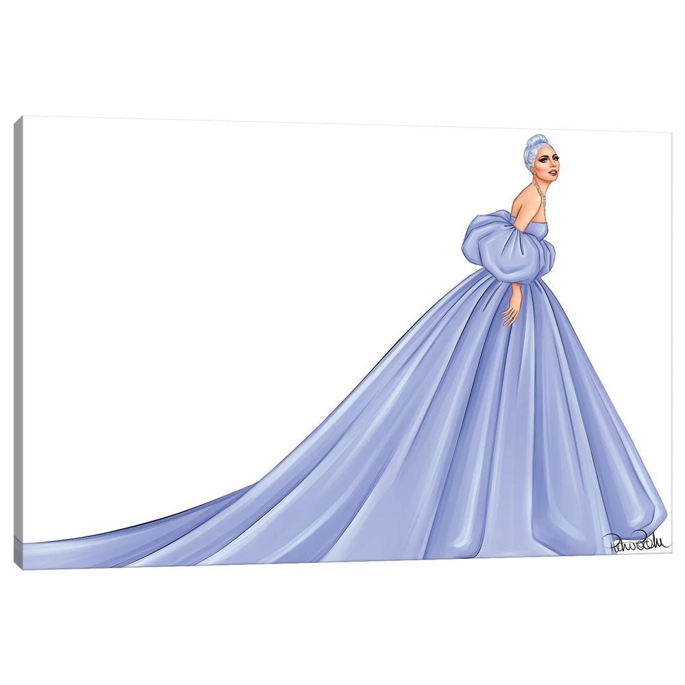 Lady-Gaga-Valentino-Black-Framed-Canvas-Stretched-Wrapped-Canvas-Print-Wall-Art-Decor-1 Stretched Wrapped Canvas Print