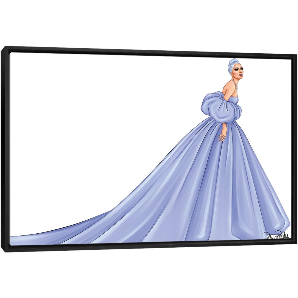 Lady-Gaga-Valentino-Black-Framed-Canvas-Stretched-Wrapped-Canvas-Print-Wall-Art-Decor Lady Gaga - Valentino - Black Framed Canvas