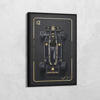 Lotus 97T Formula One Racing Car - Ayrton Senna - Stunning Black - Estoril - 1985 Formula 1 Poster - F1 Car Canvas Wall Art Decor