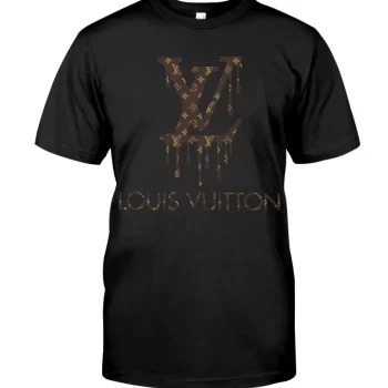 Louis Vuitton Brown Logo Black Luxury Brand Unisex T-Shirt Kid T-Shirt LTS036