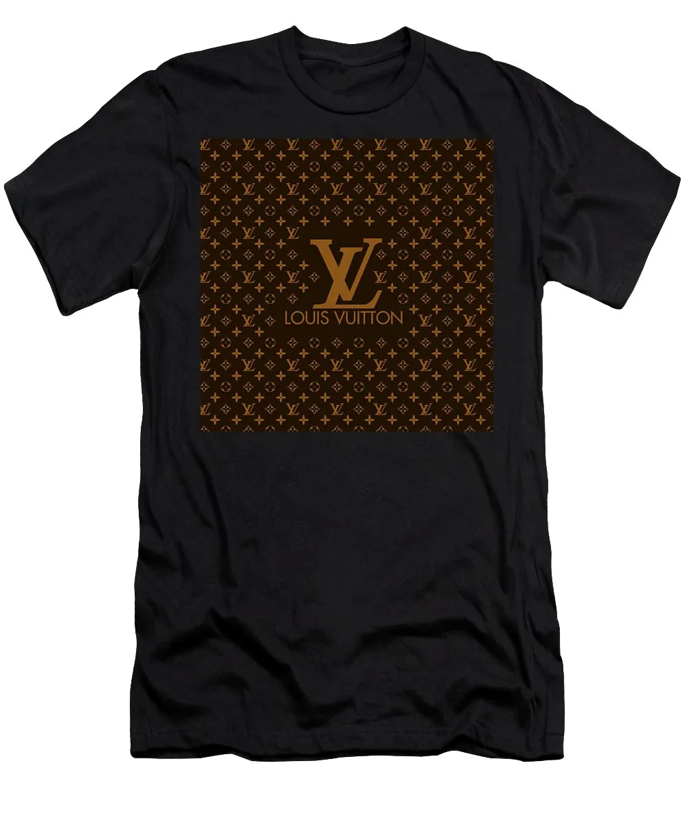 Louis-Vuitton-Brown-Pattern-Black-Luxury-Brand-Unisex-T-Shirt-Kid-T-Shirt-LTS012 Louis Vuitton Brown Pattern Black Luxury Brand Unisex T-Shirt Kid T-Shirt LTS012