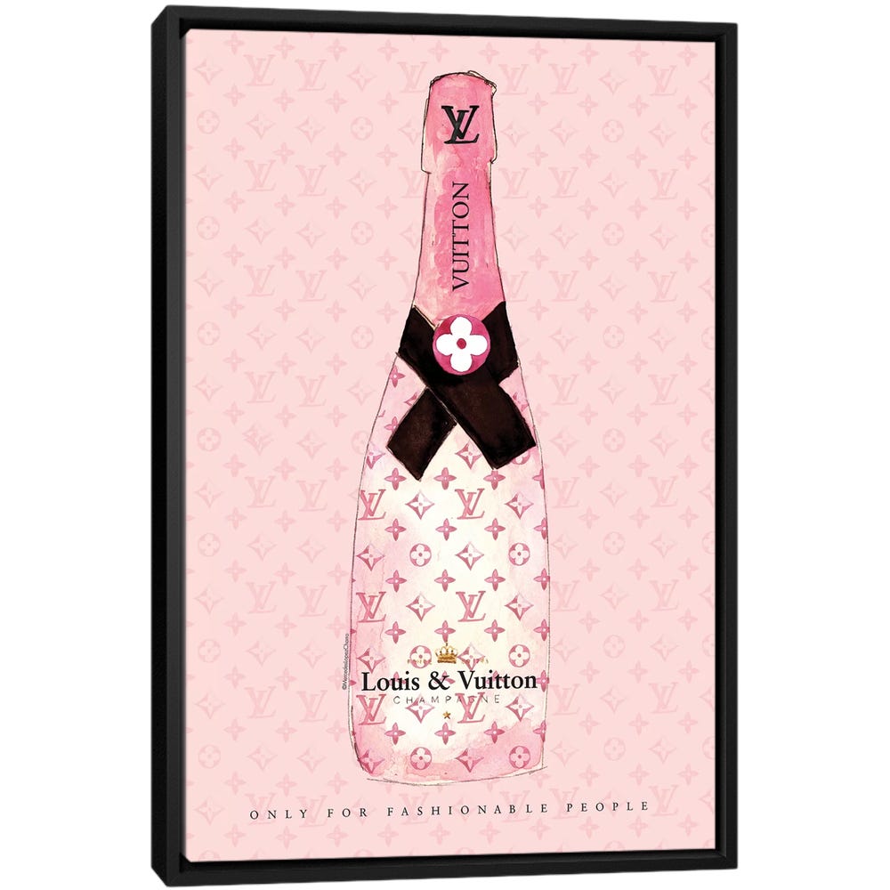 Louis-Vuitton-Champagne-Black-Framed-Canvas-Stretched-Wrapped-Canvas-Print-Wall-Art-Decor Louis Vuitton Champagne - Black Framed Canvas