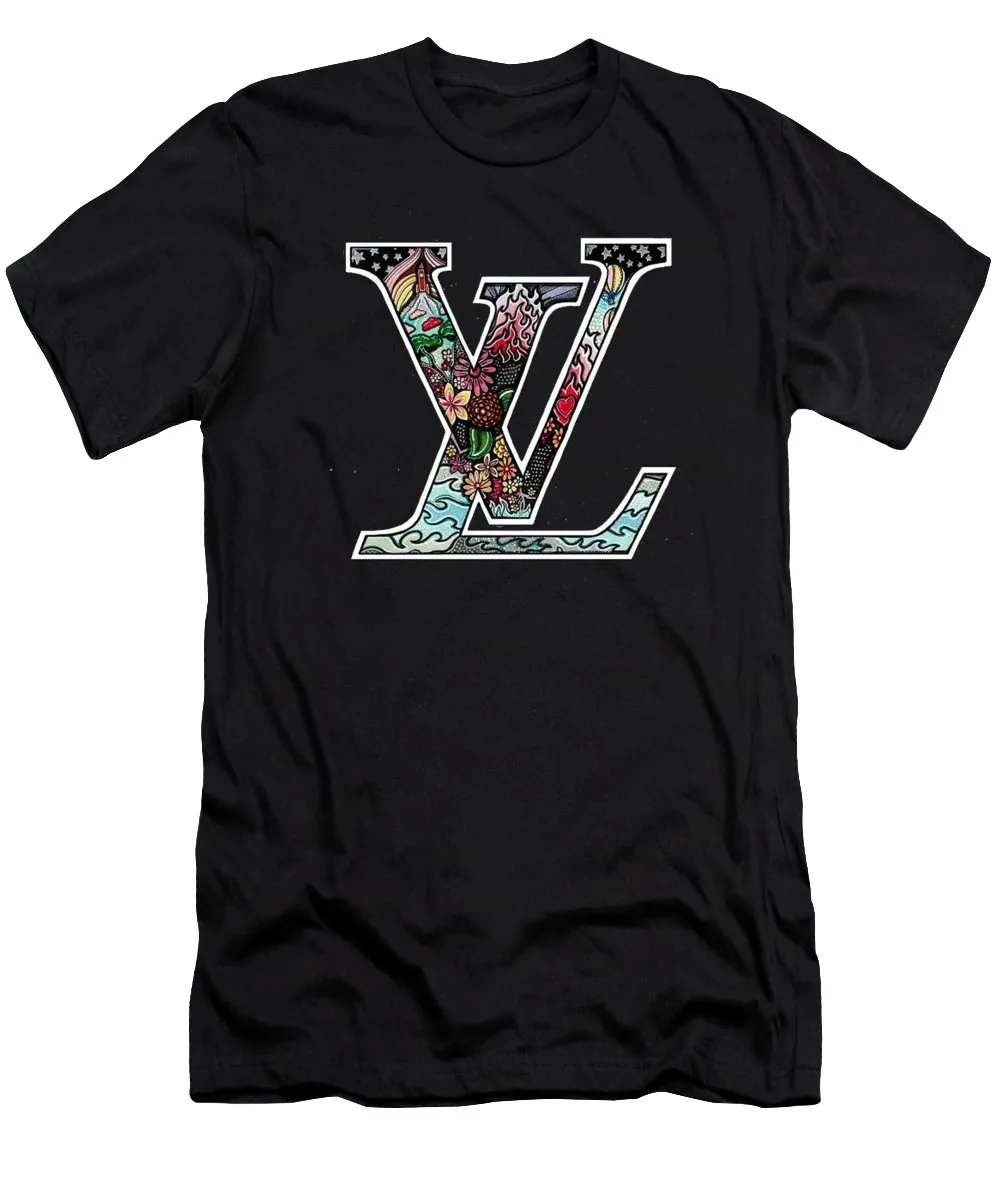 Louis-Vuitton-Flowers-Black-Luxury-Brand-Unisex-T-Shirt-Kid-T-Shirt-LTS022 Louis Vuitton Flowers Black Luxury Brand Unisex T-Shirt Kid T-Shirt LTS022