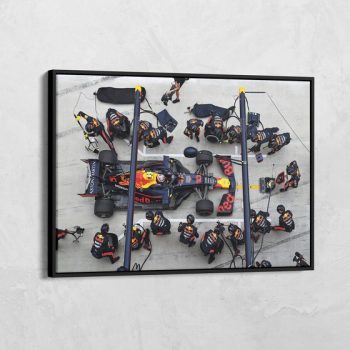 Max Verstappen Pit Stop 2019 Chinese GP - Formula 1 Redbull Racing Car - Formula One Poster - F1 Car Canvas - Formula 1 Home Wall Art Decor