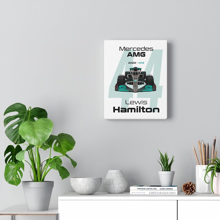 Mercedes-AMG-Formula-1-2022-Lewis-Hamilton-44-Racing-Car-RB18-Canvas-Art-Print-Gift-for-F1-Fan-Formula-One-White-1