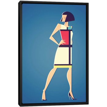 Mondrian x YSL - Black Framed Canvas