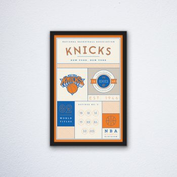 New York Knicks Stats Canvas Poster Print - Wall Art Decor