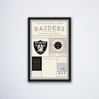 Oakland Raiders Stats Canvas Poster Print - Wall Art Decor